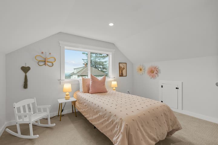 Attic bedroom under the roofline